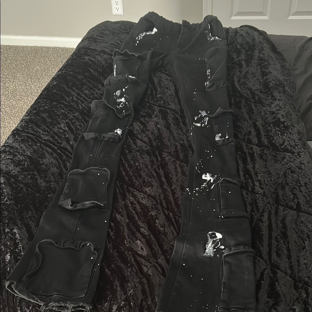 Rockstar Orginal Stacked painted Black Jeans